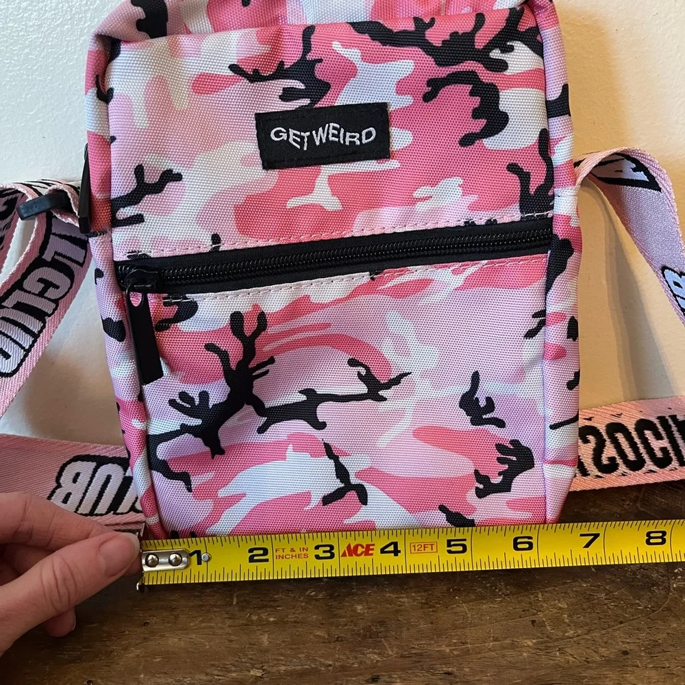 Anti Social Social Club Pink Camo Get Weird Cross Body Bag